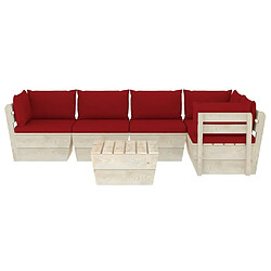 Avis Maison Chic Salon de jardin palette 6 pcs avec coussins - Table et chaises d'extérieur - Mobilier/Meubles de jardin Moderne épicéa imprégné -MN13565