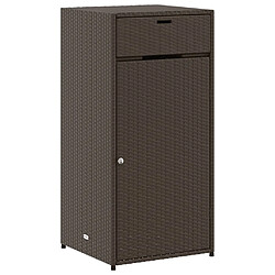 vidaXL Armoire de rangement jardin marron 55x55x111 cm résine tressée