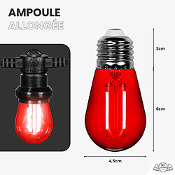 SkyLantern Lot de 10 Ampoules Guirlande Guinguette Led E27 rouge