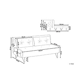 Avis Beliani Banquette convertible 2 places en velours bleu marine VESTFOLD