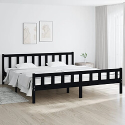 vidaXL Cadre de lit sans matelas noir bois massif 200x200 cm