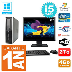 PC HP 6200 SFF Ecran 27" Intel i5-2400 RAM 4Go Disque 2To Graveur DVD Wifi W7 - Occasion