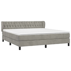 Avis Maison Chic Lit Adulte - Lit simple Lit à sommier tapissier et matelas moelleux - Meuble de Chambre - Gris clair 160x200cm Velours -MN14901