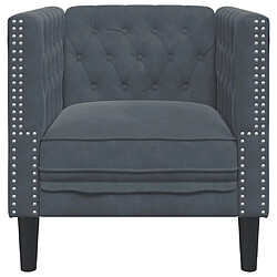 Avis vidaXL Fauteuil Chesterfield gris foncé velours