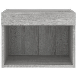 Maison Chic Table de chevet | Table de nuit murale avec lumières LED sonoma gris -GKD89934 pas cher