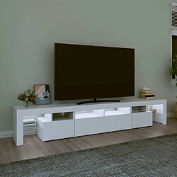 Avis Maison Chic Meuble TV avec lumières LED, Banc TV pour salon, Meuble de rangement Blanc 230x36,5x40 cm -GKD13809