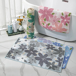 LUUCOZK Tapis de bain antidérapants absorbants à séchage rapide pour salle de bain - Fleur rose-40 x 60cm