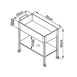 Acheter Vente-Unique Jardinière sur pied à roulettes en acier anthracite - L90,5 x P43 x H83 cm - MELISSE