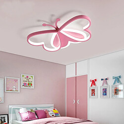 Universal Plafonnier 50cm 36W Nordic chambre d'enfant lampe de chambre à LED plafonnier infini lumière rose dessin animé papillon chambre à coucher lumière AC85-265V plafonnier(Rose) 