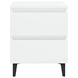 Avis vidaXL Tables de chevet 2 pcs blanc brillant bois d'ingénierie