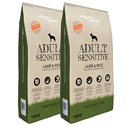 vidaXL Nourriture pour chiens Adult Sensitive Lamb & Rice 2 pcs 30 kg 