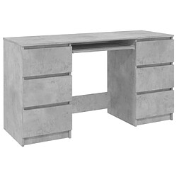 vidaXL Bureau Gris béton 140x50x77 cm Bois d'ingénierie