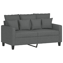 vidaXL Canapé à 2 places Gris foncé 120 cm Tissu