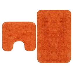 vidaXL Tapis de salle de bain 2 pcs Tissu Orange 