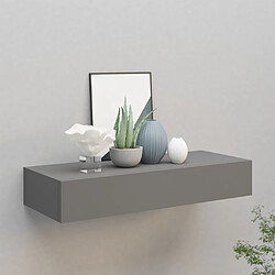 vidaXL Étagère à tiroir murale Gris 60x23,5x10 cm MDF