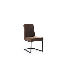 Beliani Chaise de salle à manger en acier et simili-cuir marron ARCTIC - marron