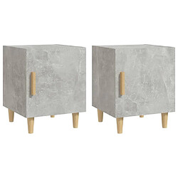 Maison Chic Lot de 2 Tables de chevet,Table de nuit,Table d'appoint pour salon Gris béton Bois d'ingénierie -MN37501