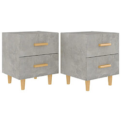 vidaXL Tables de chevet 2 pcs Gris béton 40x35x47,5 cm