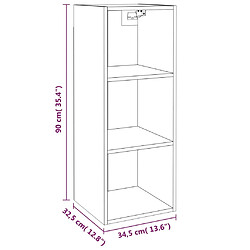 vidaXL Armoire murale Gris béton 34,5x32,5x90 cm Bois d'ingénierie pas cher