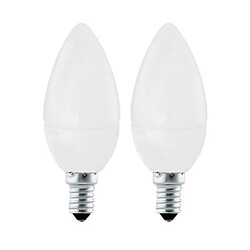 Lot de 2 Ampoules Led E14 4W Flamme 320 Lumens 3000K Blanc Chaud - EGLO LIGHTING - 10792