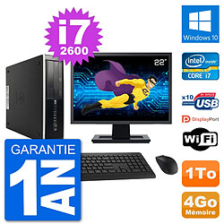 PC HP Compaq Pro 6300 SFF Ecran 22" i7-2600 RAM 4Go Disque 1To Windows 10 Wifi - Occasion