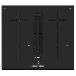 Table de cuisson aspirante induction 60cm 4 feux 7400w noir - pie611b15e - BOSCH