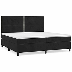 Maison Chic Lit Adulte - Lit simple Lit à sommier tapissier et matelas moelleux - Meuble de Chambre - Noir 200x200 cm Velours -MN94453