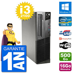 PC Lenovo M91p SFF Intel i3-2100 RAM 16Go Disque Dur 500Go Windows 10 Wifi · Occasion 