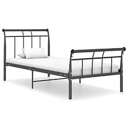 Maison Chic Lit adulte - Lit simple Cadre de lit,Structure du lit Contemporain Noir Métal 100x200 cm -MN43006