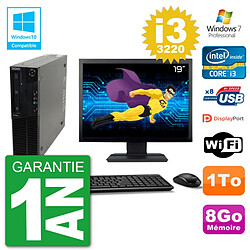 PC Lenovo M82 SFF Ecran 19" i3-3220 RAM 8Go Disque 1To Graveur DVD Wifi W7 · Occasion 