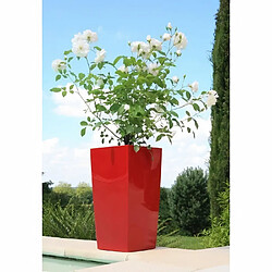 Avis Riviera Pot de fleurs Nuance - Carré - 38 x 38 x H 69 cm - 67 L - Rouge