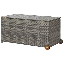 Acheter Helloshop26 Coffre boîte meuble de jardin rangement 120 x 65 x 61 cm rotin gris clair 02_0013089