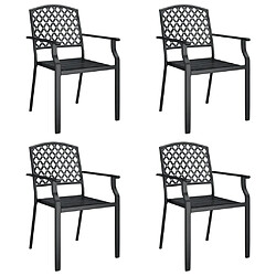 Acheter Maison Chic Ensemble de salle à manger de jardin 5 pcs,Table et chaises d'extérieur anthracite acier -GKD558832