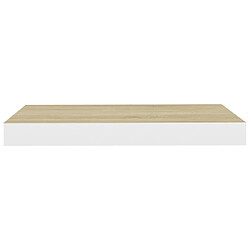 Avis vidaXL Étagères flottantes 2 pcs chêne et blanc 50x23x3,8 cm MDF