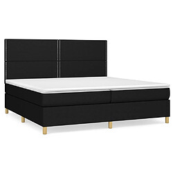 vidaXL Sommier à lattes de lit avec matelas Noir 200x200 cm Tissu