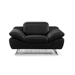 La Maison Du Canapé Fauteuil cuir Design SARM Noir