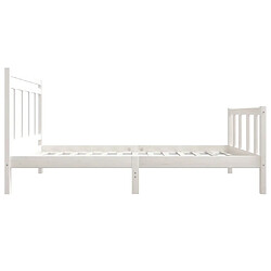 Maison Chic Lit Moderne Chambre - Cadre/structure de lit pour adulte Blanc Bois massif 90x190 cm Simple -MN44985 pas cher