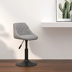 vidaXL Tabouret de bar Gris clair Velours