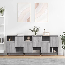 Maison Chic Ensemble de 3 Buffets,commode,console pour rangement Sonoma gris Bois d'ingénierie -MN68456