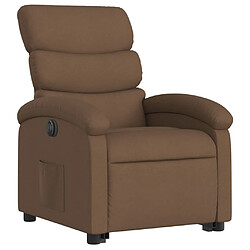 Avis Maison Chic Fauteuil Relax pour salon, Fauteuil inclinable électrique marron tissu -GKD57562