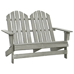 Maison Chic Chaise de jardin 2 places - Fauteuil d'extérieur Adirondack Bois de sapin massif Gris -MN86842