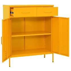 Acheter vidaXL Armoire de rangement Jaune moutarde 80x35x101,5 cm Acier