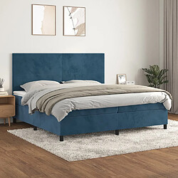 vidaXL Sommier à lattes de lit et matelas Bleu foncé 200x200cm Velours