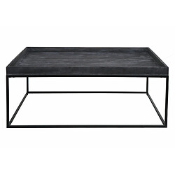 Avis Mendler Table basse HWC-K71, table basse table d'appoint, bois massif métal 46x110x60cm ~ gris foncé