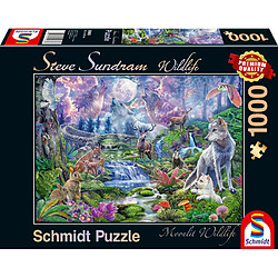 Schmidt Spiele- Puzzle 1000 pièces de Vie Sauvage au Clair de Lune, 59963, coloré 