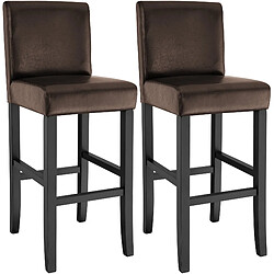 Tectake Lot de 2 chaises de bar - marron 