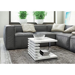 Dusine TABLE BASSE TOKYO BLANC LAQUE DESIGN 60 x 60 HAUTEUR 51 CM