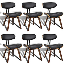 Decoshop26 Lot de 6 chaises de salle à manger cuisine design moderne bois courbé et synthétique CDS022236