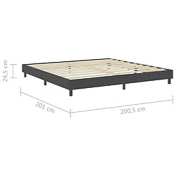 vidaXL Sommier à lattes de lit Gris foncé Tissu 200x200 cm pas cher