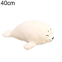 Universal 40 cm mignon sceau doux en peluche en peluche jouet intérieur décor de maison enfant copine cadeau d'anniversaire (blanc)